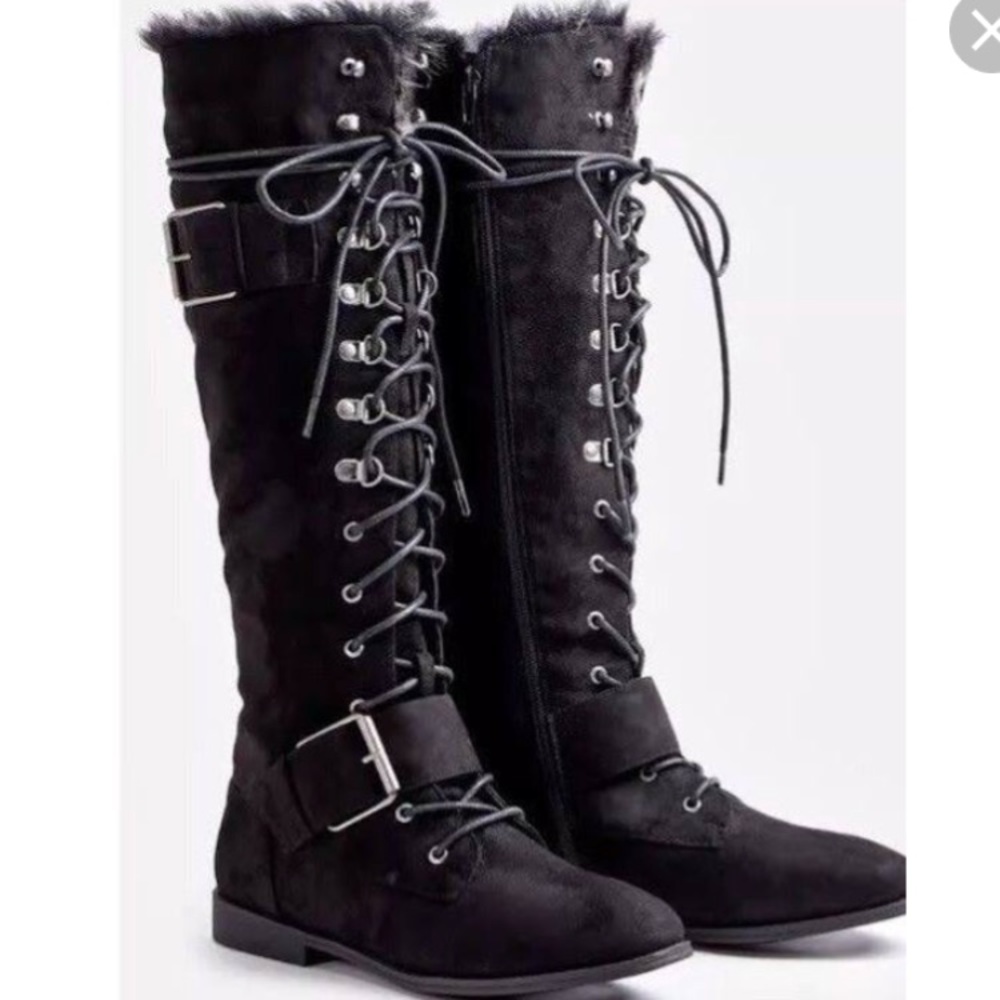 Just Fab flat lace up boots size 9